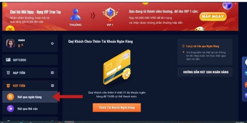 Hướng dẫn nạp tiền nhà cái Ta88 thành công 100%